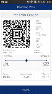 check in elektronická letenka