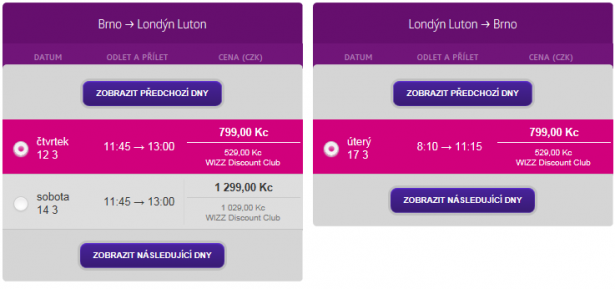 londyn wizzair